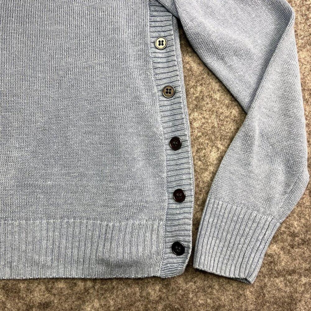 Eileen Fisher Sweater Women's Size Small Blue Organic Linen Button Knit - Picture 4 of 9